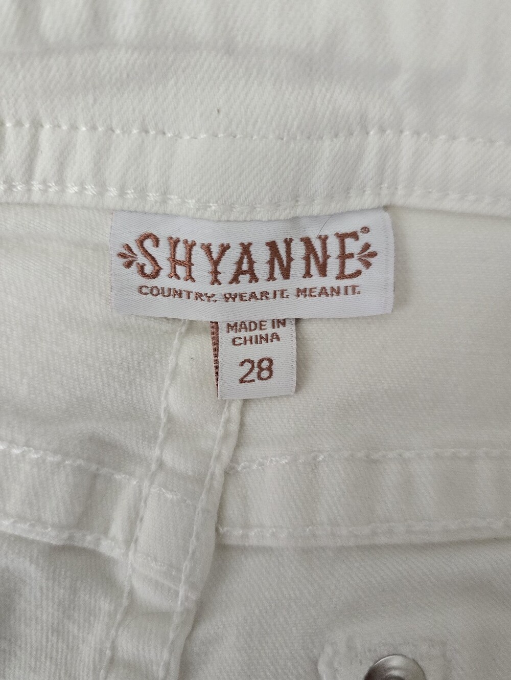 Shyanne White Denim Shorts Women's 28 Stretch Mid Rise Western Cowgirl Festival - Picture 8 of 9